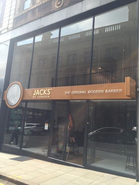 Inside Out Property Services changing safety glass at the newly opened JACKS of LONDON in Nottingham: Swipe To View More Images